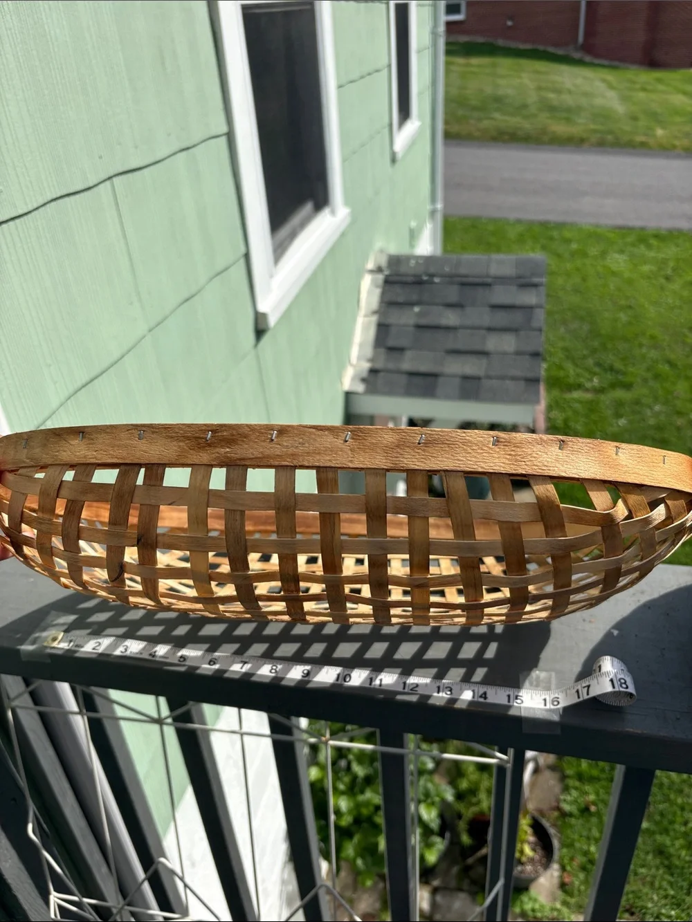 Natural Woven Oval Serving Basket - Light Brown